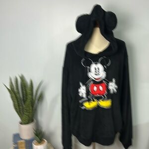 Disney Mickey Mouse Plush Hoodie with Ears 
Size large